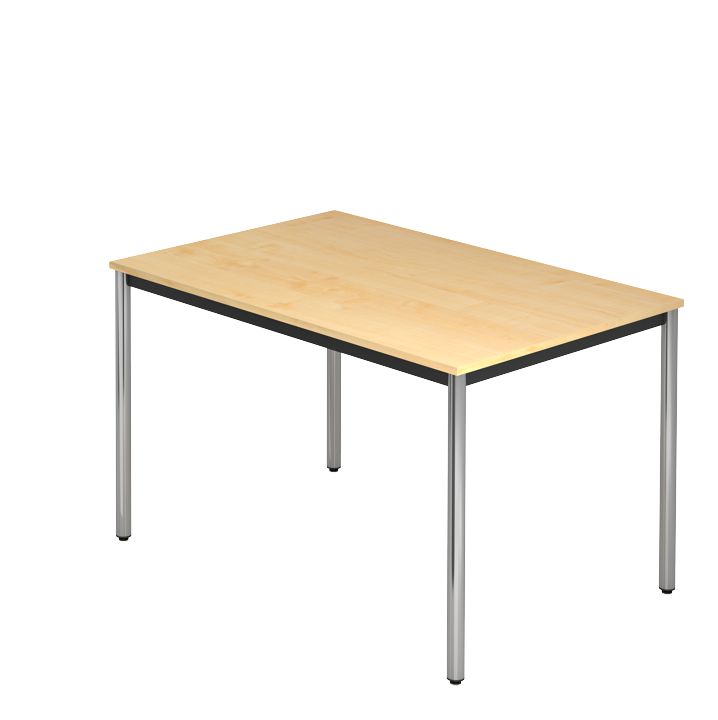 Tisch D-Serie, Fuß rund, 120 x 80 cm, Chrom/4 Dekore